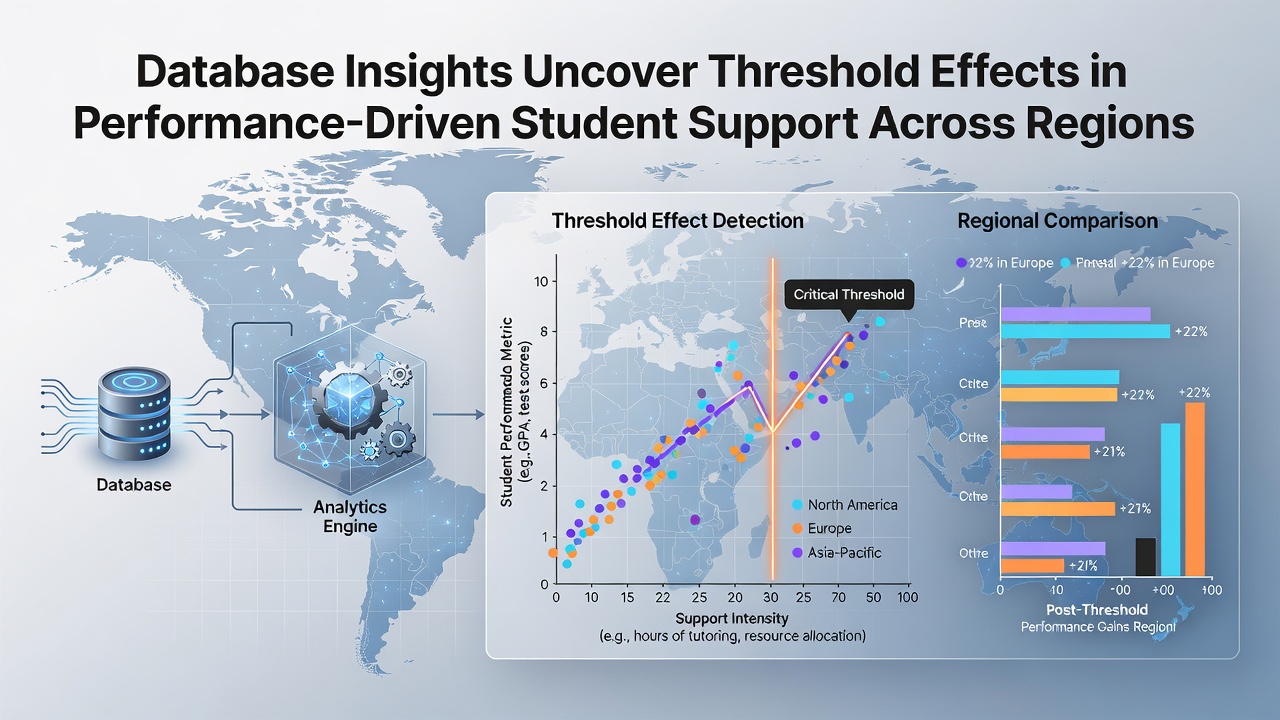 Charts displaying regional comparisons of student support thresholds and performance outcomes