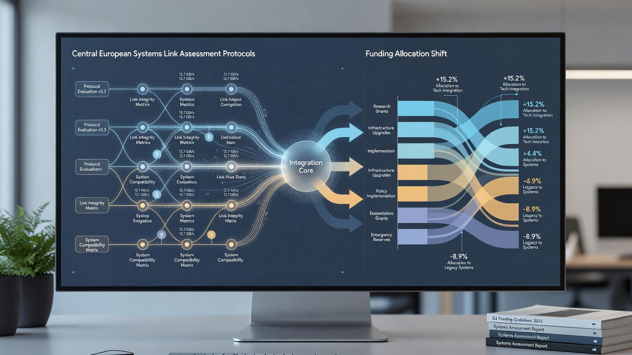 Visualization of data linkages between assessment protocols and funding shifts in Central European education systems